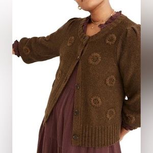 Madewell xs Merino Wool Blend Embroidered Cardigan